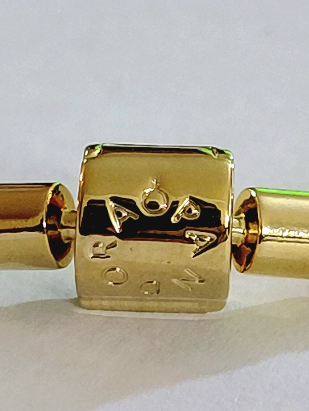 Authentic NEW Pandora Shimmering Black Cord Bracelet 14k gold plating - Picture 7 of 7